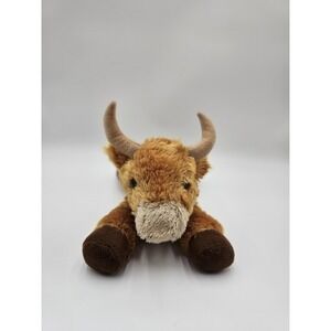Aurora Brown Steer Longhorn Cow Bull Plush‎ Flopsie 8" Stuffed Animal Realistic